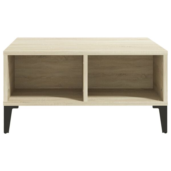 vidaXL Table basse ch&ecirc;ne sonoma 60x60x30 cm bois d'ing&eacute;nierie