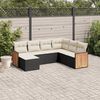 vidaXL Salon de jardin 7 pcs avec coussins noir r&eacute;sine tress&eacute;e