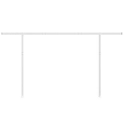 vidaXL Jeu de poteaux d'auvent blanc 450x245 cm fer