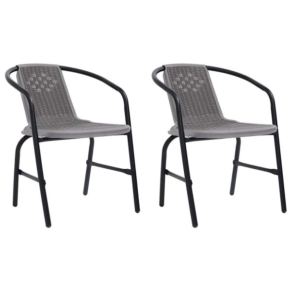 vidaXL Chaises de jardin lot de 2 Plastique Rotin et acier 110 kg