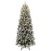 vidaXL Sapin de Noël artificiel 150 LED et neige floquée 150 cm