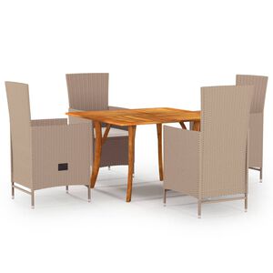 vidaXL Ensemble &agrave; manger de jardin 5 pcs Beige