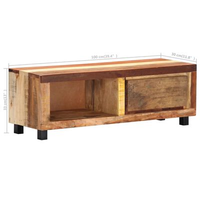 vidaXL Meuble TV 100x30x33 cm Bois de récupération massif