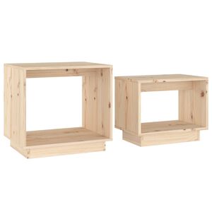 vidaXL Tables basses gigognes 2 pcs Bois de pin massif