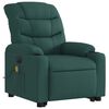 vidaXL Fauteuil inclinable de massage &eacute;lectrique vert fonc&eacute; tissu
