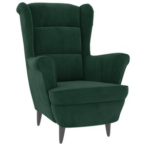vidaXL Fauteuil vert fonc&eacute; velours