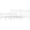 vidaXL Cadre de lit métal sans matelas et pied de lit blanc 193x203 cm