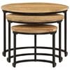 vidaXL Tables gigognes 3 pcs bois de manguier massif brut