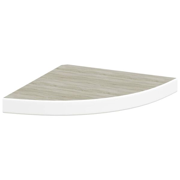 vidaXL &Eacute;tag&egrave;re d'angle murale Ch&ecirc;ne et blanc 35x35x3,8 cm MDF