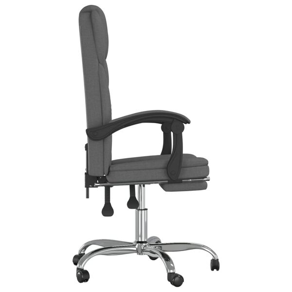 vidaXL Fauteuil inclinable de bureau gris foncé tissu