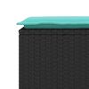 vidaXL Banc de jardin avec coussin noir 110x40x44 cm résine tressée