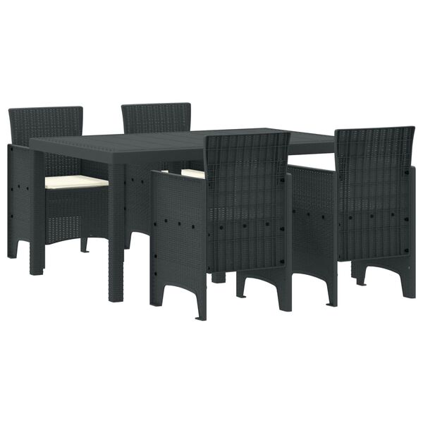 vidaXL Ensemble de salle &agrave; manger pour jardin 5 pcs Anthracite