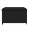 vidaXL Repose-pied de jardin avec coussin noir r&eacute;sine tress&eacute;e
