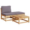vidaXL Salon de jardin 4 pcs avec coussins Bois d'acacia solide