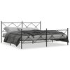 vidaXL Cadre de lit métal sans matelas avec pied de lit noir 193x203cm