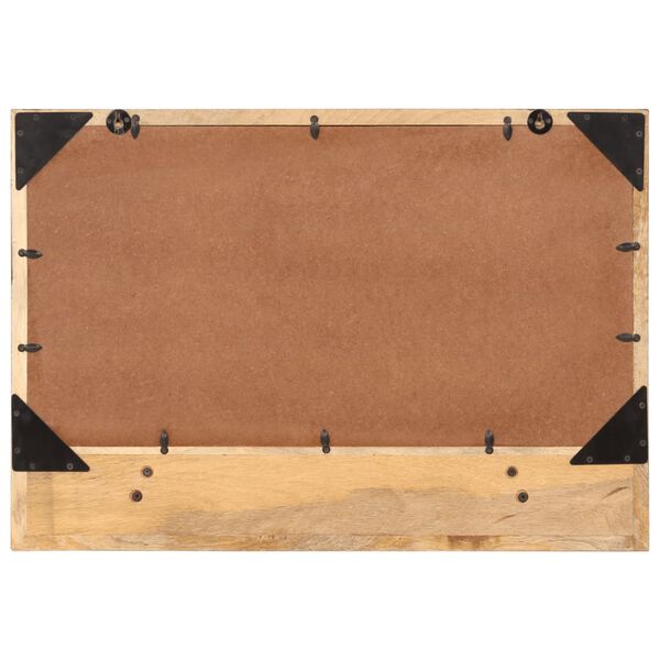 vidaXL Miroir avec &eacute;tag&egrave;re 80x8x55 cm verre et bois massif manguier