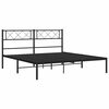 vidaXL Cadre de lit métal sans matelas avec tête de lit noir 135x190cm