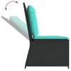 vidaXL Banc inclinable de jardin avec coussins noir r&eacute;sine tress&eacute;e