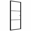 vidaXL Porte int&eacute;rieure Verre ESG et aluminium 102,5x201,5 cm Noir