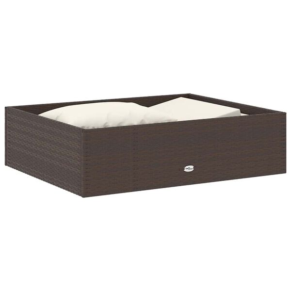 vidaXL Salon de jardin 2 pcs avec coussins R&eacute;sine tress&eacute;e Marron