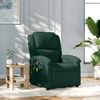 vidaXL Fauteuil inclinable de massage vert fonc&eacute; velours