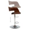 vidaXL Tabouret de bar Gris Bois courb&eacute; et tissu