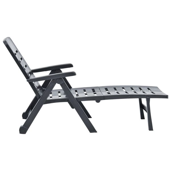 vidaXL Chaise longue pliable Plastique Anthracite