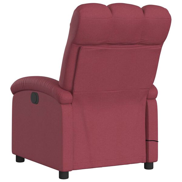 vidaXL Fauteuil de massage inclinable électrique rouge bordeaux tissu