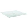 vidaXL Dessus de table blanc 80x80 cm 6 mm verre tremp&eacute; design marbre