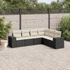 vidaXL Salon de jardin 6 pcs avec coussins noir r&eacute;sine tress&eacute;e