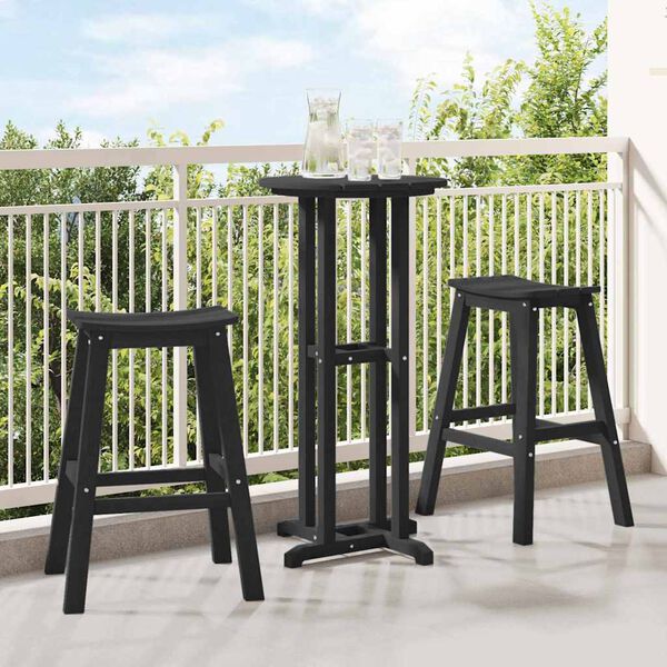 vidaXL Tabouret de bar 2 pcs Noir 52 x 43 x 73,5 cm HDPE