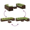 vidaXL Salon de jardin avec coussins 7 pcs marron r&eacute;sine tress&eacute;e