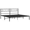 vidaXL Cadre de lit m&eacute;tal sans matelas avec t&ecirc;te de lit noir 183x213cm