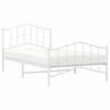 vidaXL Cadre de lit m&eacute;tal sans matelas et pied de lit blanc 100x200 cm
