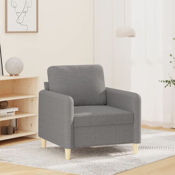 vidaXL Fauteuil Gris clair 60 cm Tissu