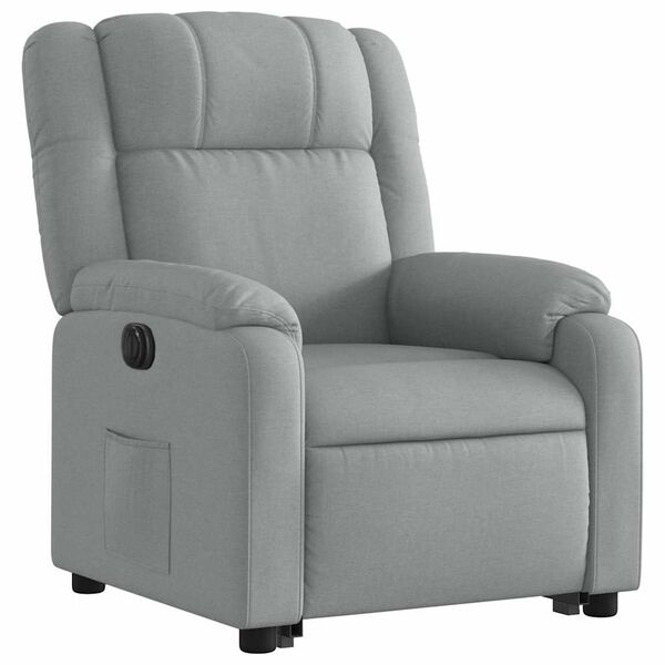 vidaXL Fauteuil inclinable &eacute;lectrique gris clair tissu