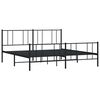 vidaXL Cadre de lit m&eacute;tal sans matelas avec pied de lit noir 183x213cm