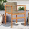 vidaXL Chaises de jardin lot de 2 beige résine tressée et bois massif