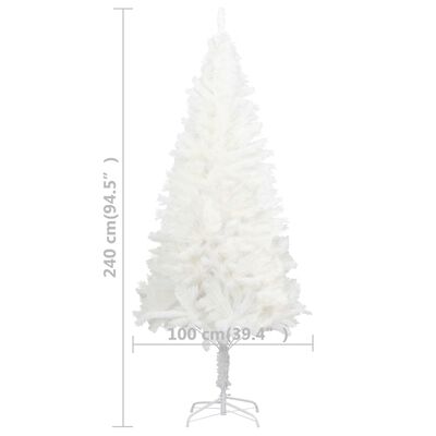 vidaXL Arbre de Noël artificiel pré-éclairé et boules blanc 240 cm