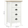 vidaXL Buffet Hill Blanc 46x35x80 cm Bois de pin solide