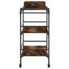vidaXL Chariot de cuisine chêne fumé 81,5x41x92,5 cm bois d'ingénierie