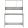 vidaXL Bureau avec étagères Gris béton 110 x 45 x 157 cm Aggloméré