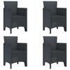 vidaXL Chaise de jardin 4 pcs Anthracite 53 x 49 x 85 cm Polypropyl&egrave;ne