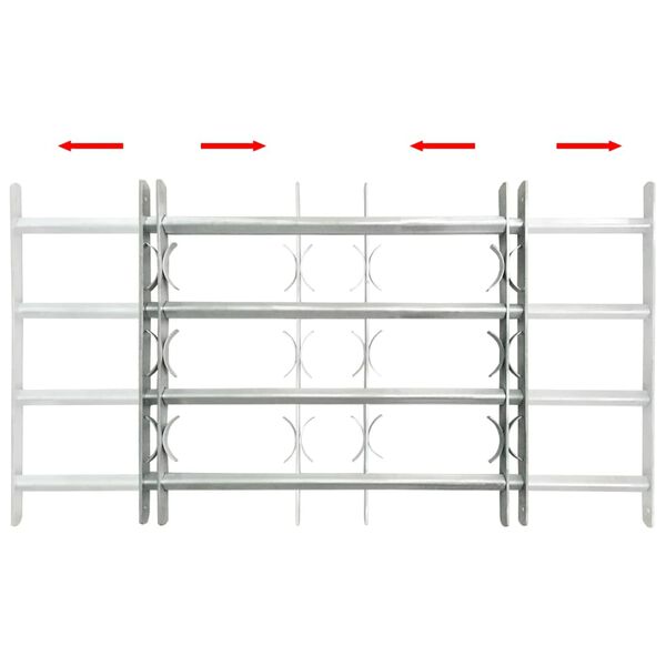 vidaXL Grille r&eacute;glable de s&eacute;curit&eacute; de fen&ecirc;tres et 4 barres 500-650 mm