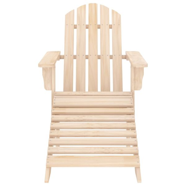 vidaXL Chaise de jardin Adirondack avec pouf bois de sapin solide