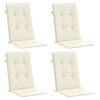 vidaXL Coussins de chaise de jardin dossier haut lot de 4 crème tissu
