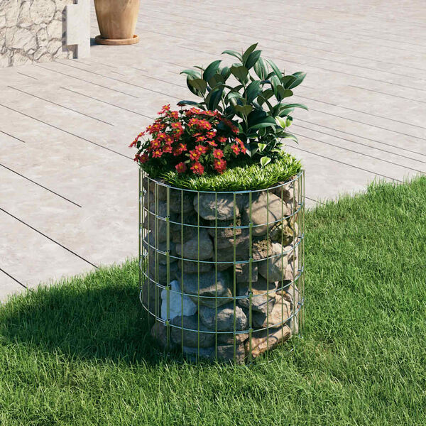vidaXL Poteau &agrave; gabion circulaire Acier galvanis&eacute; &Oslash;50x50 cm