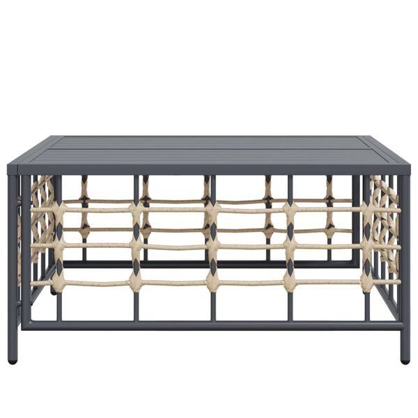 vidaXL Table de jardin anthracite 70x70x34 cm résine tressée