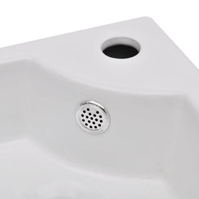 vidaXL Lavabo de salle de bain céramique 44x31 cm blanc