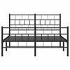 vidaXL Cadre de lit métal sans matelas avec pied de lit noir 135x190cm